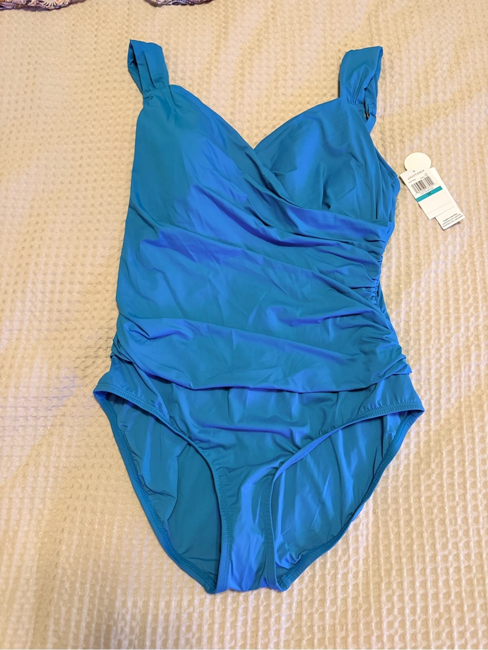 Jantzen Teal Swimsuit with Tummy Control and matching Swim Skirt